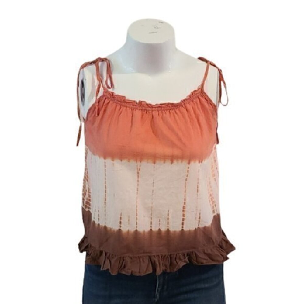 [Dots] Orange & Brown Spaghetti Strap - Size L